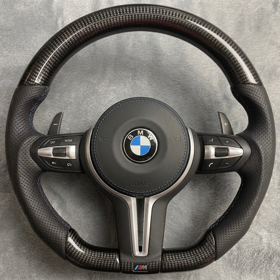 BMW M Performance ergonomisches Multifunktionslenkrad aus Carbon und perforiertem Leder (1er-4er) Reihe